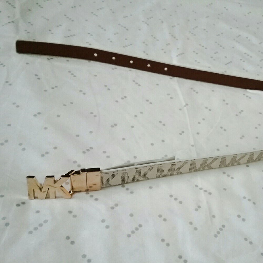 Michael Kors Gold & White Belt